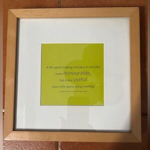 IKEA Natural Wood Frame with Yellow Quote